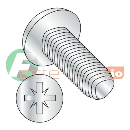 Newport Fasteners Thread Forming Screw, M4-0.70 x 40 mm, Zinc Plated Steel Pan Head Pozidriv Drive, 500 PK 981859